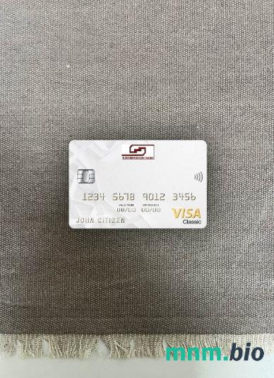 Turkmenistan Turkmenbashi bank visa classic card wygląd fotograficzny skan PSD + zdjęcie
